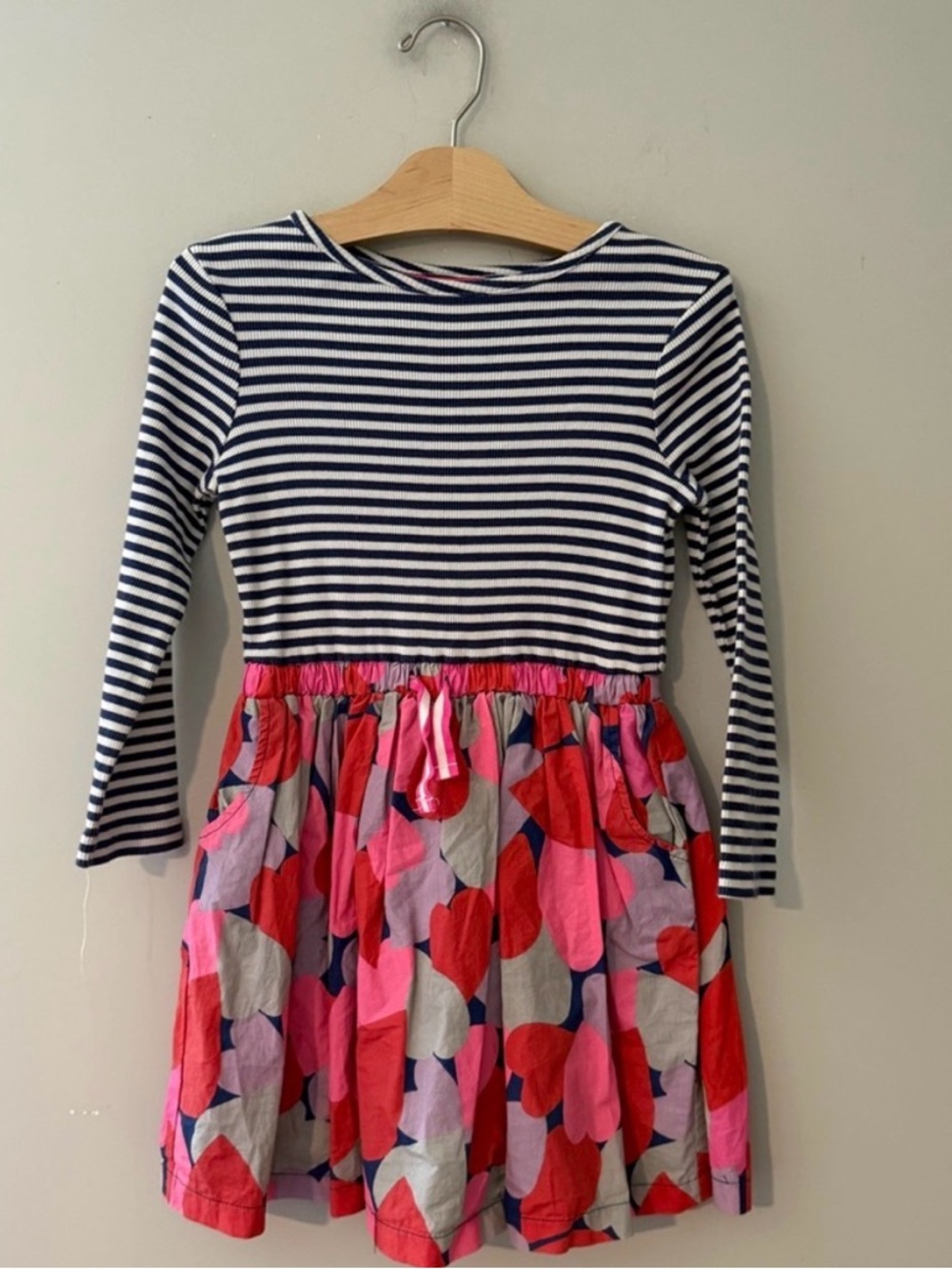 Mini Boden Kids Striped Heart Dress